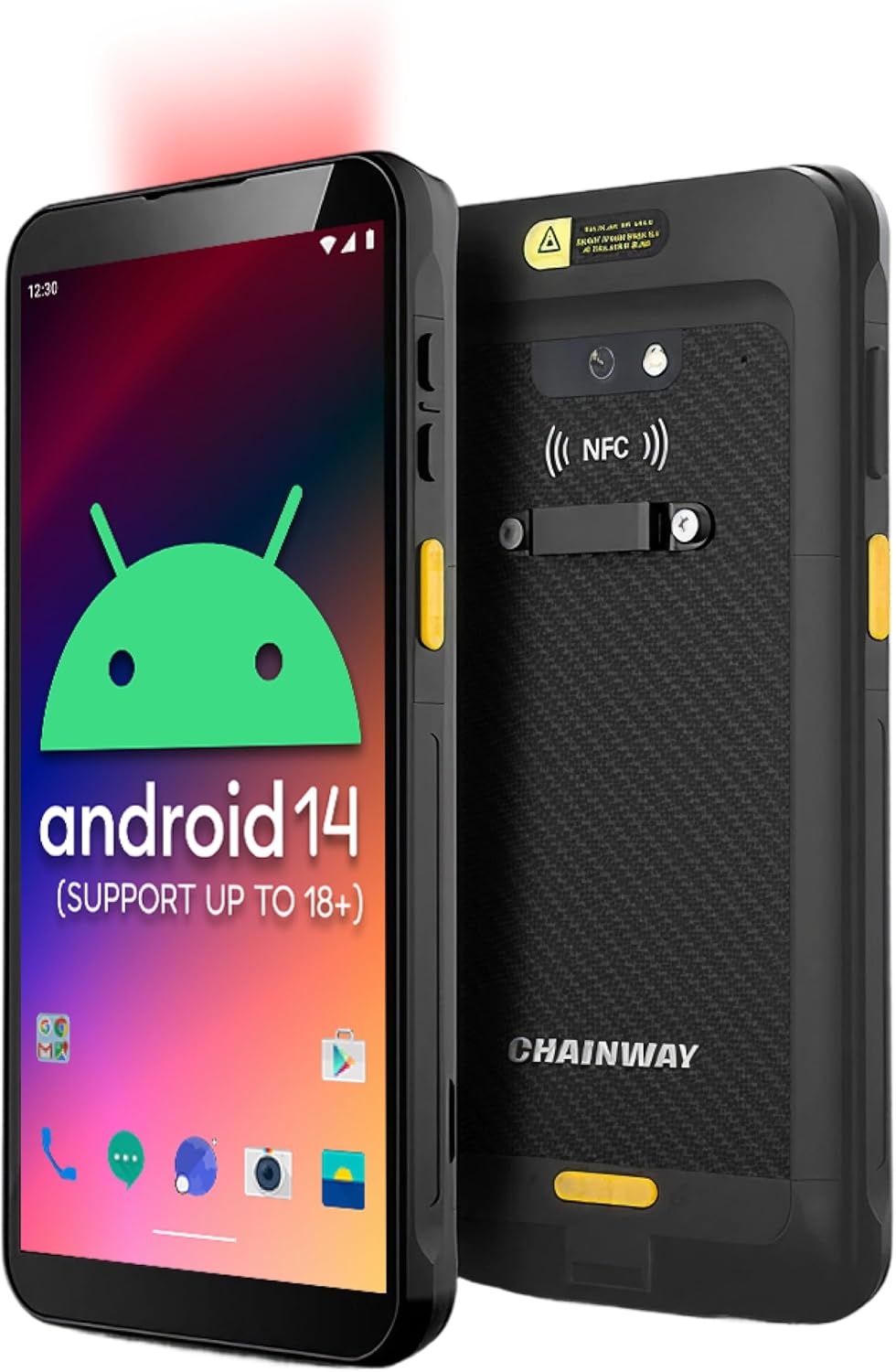 Chainway MC51 Rugged Wireless Android Handheld 2D/1D/QR Barcode Scanner (Zebra SE4710), Android 14 (Support to 18+), Play Store, 6” Screen, WiFi 6, NFC, Bluetooth, for Warehouse Inventory Scanning