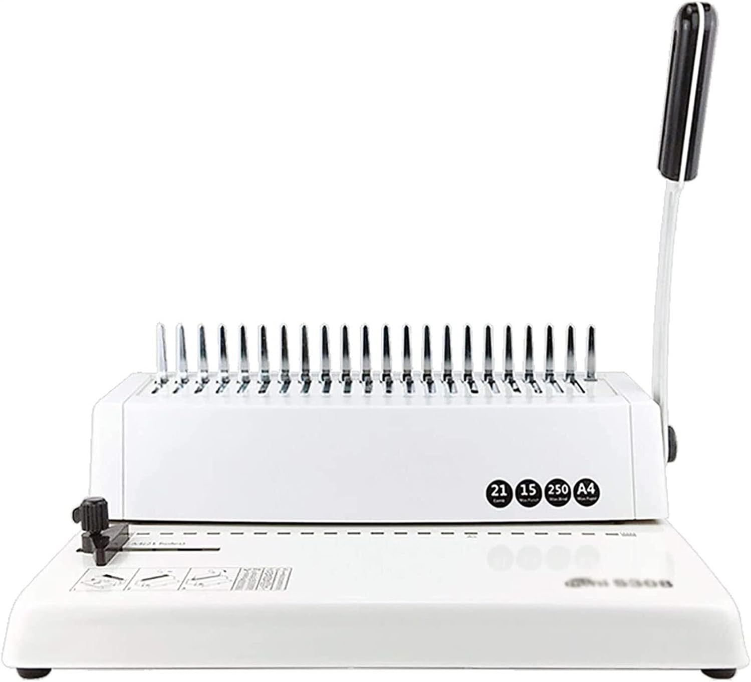 JKSVTF Heavy Duty Bookbinding Machine Apron Clip Binding Machine Comb Binding Machine Apron 21 Hole Punching Machine Finance for Daily Office Documents (White 37x24x34cm)