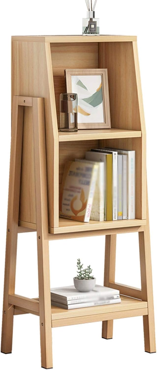 Liudan Bookcase shelf 3-layer Floor-to-ceiling Bookshelf Wooden+high-density Fiberboardcombination Bookcase Apply to Office Bedroom Storage Shelf Display Shelf Bookshelves Standing Book Shelves