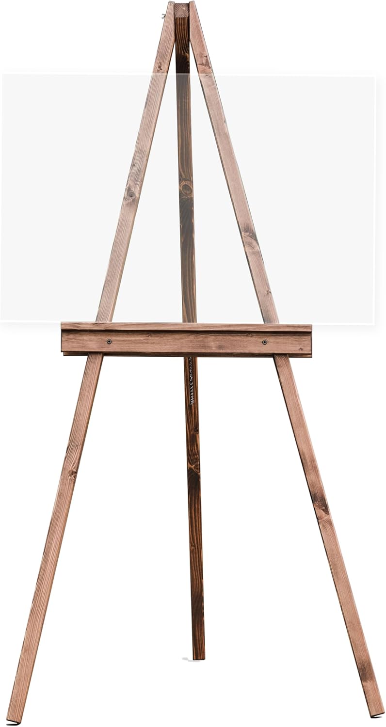 Wooden Easel - Wedding Sign Stand - Floor Easel For Welcome Sign - Large Art Display - Event Signage Holder (68