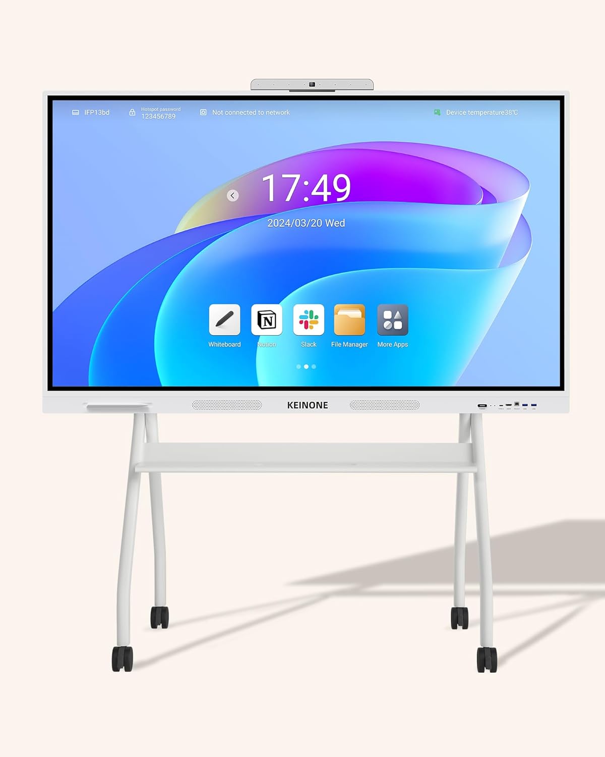 KEINONE Interactive Smart Board for Classroom, 85” 8+128 GB Electronic Digital Whiteboard Built-in Android OS & Open App Ecosystem - 4K Touchscreen Smartboard for Home Office School Studio Display