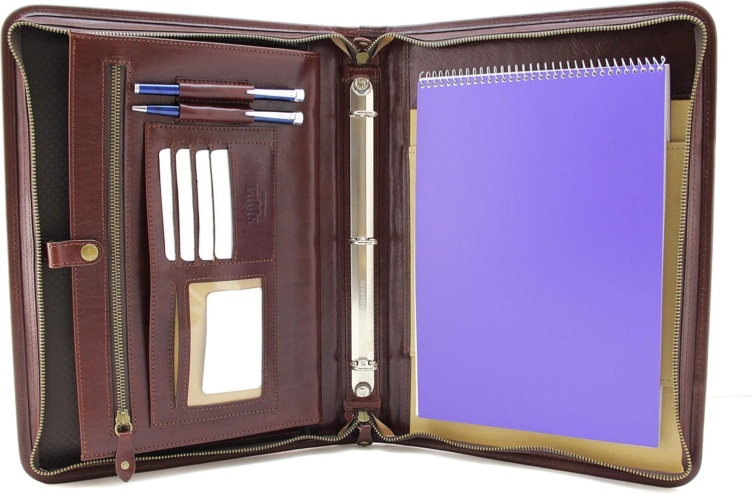 Noda Zippered Padfolio Portfolio Binder, Interview Resume Document Organizer. Internal Holders for iPad/Tablet (up to 10.1