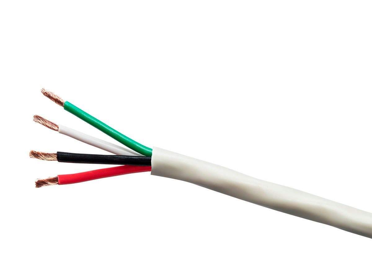 Monoprice 4 Conductor Speaker Wire - Burial Rated Outdoor Compatible Water Resistant Jacket With Color Coded 100% Pure Bare Oxygen-Free Copper Conductors