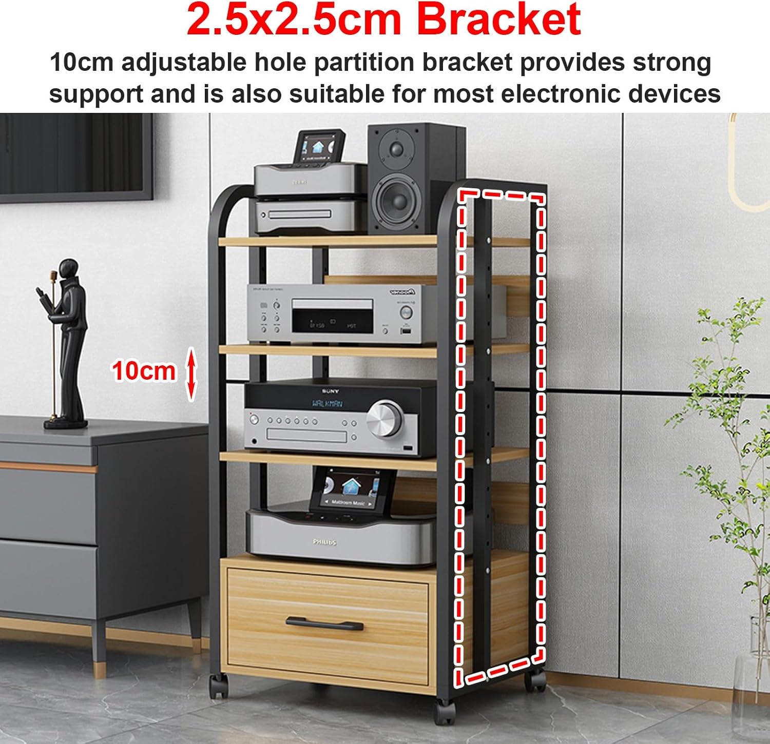 YIFAIIX Media Stand with Wheels