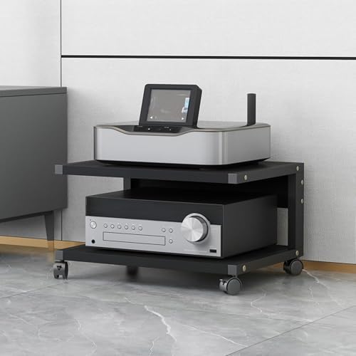 USZWBY Media Stereo Cabinet Standav Media Stand with Wheels