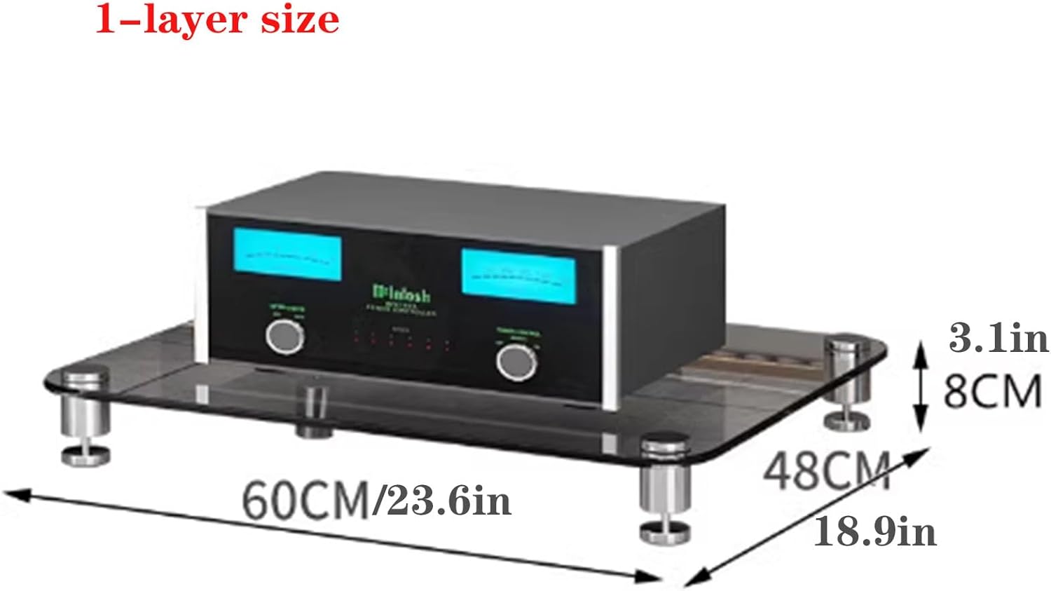 AV Media Stand Display Rack - 1/2/3/4 Tier Audio/Video Console Cabinet