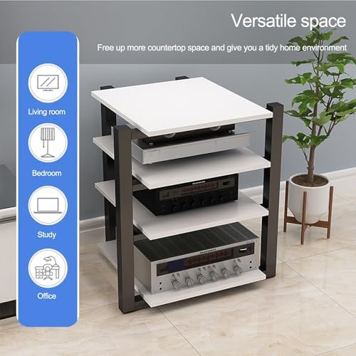 Audio Rack AV Media Stand Media Audio Tower Cabinet 2/3/4 Tier Audio Rack