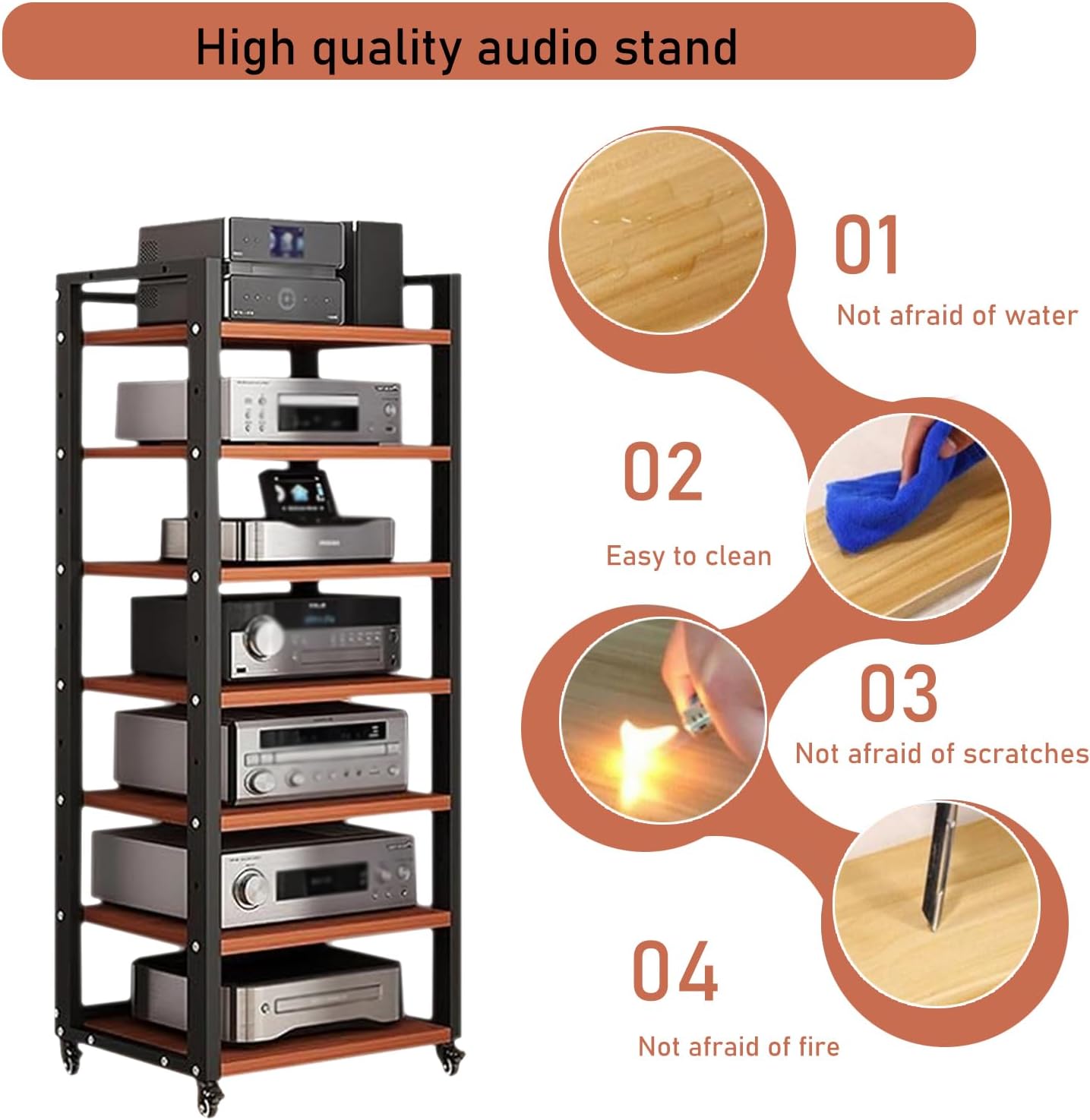 Dernoing 7 Tier Audio Rack Tower