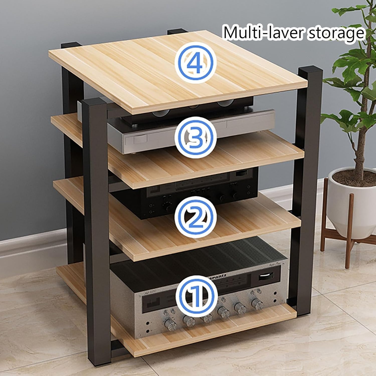 HOLGVE 2/3/4 Tier AV Media Stand