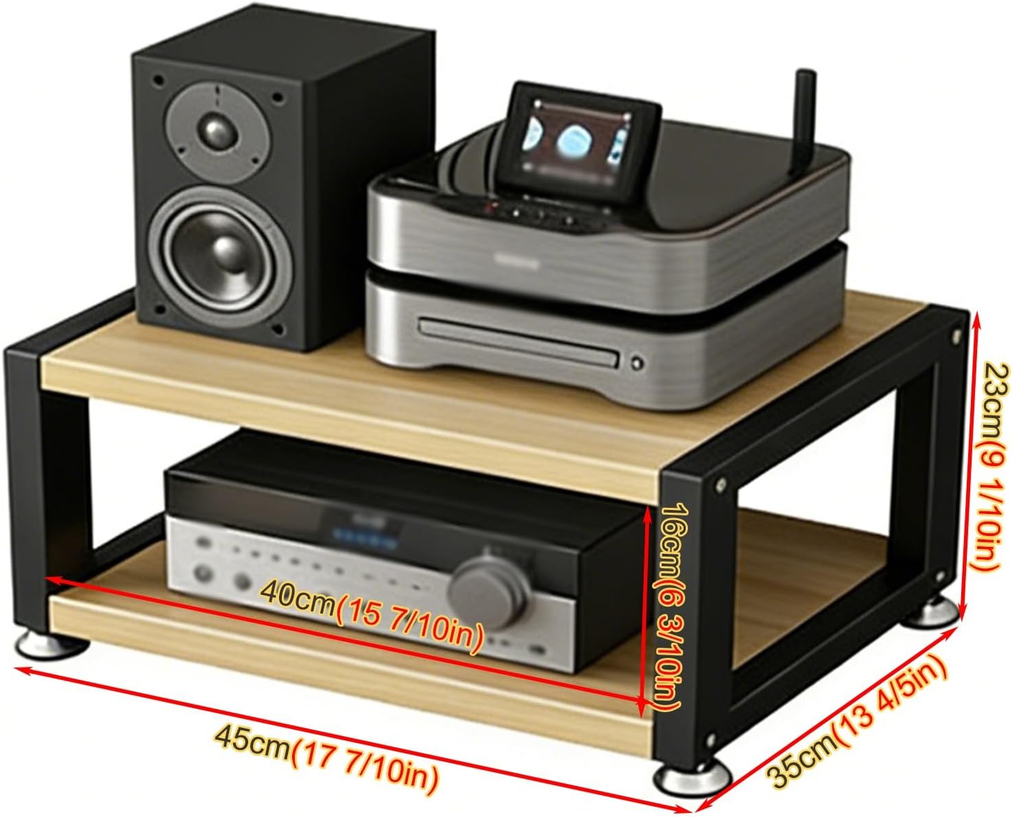 YLLFFLL Tabletop Small 2/3/4 Tier Stereo Component Rack System Cabinet