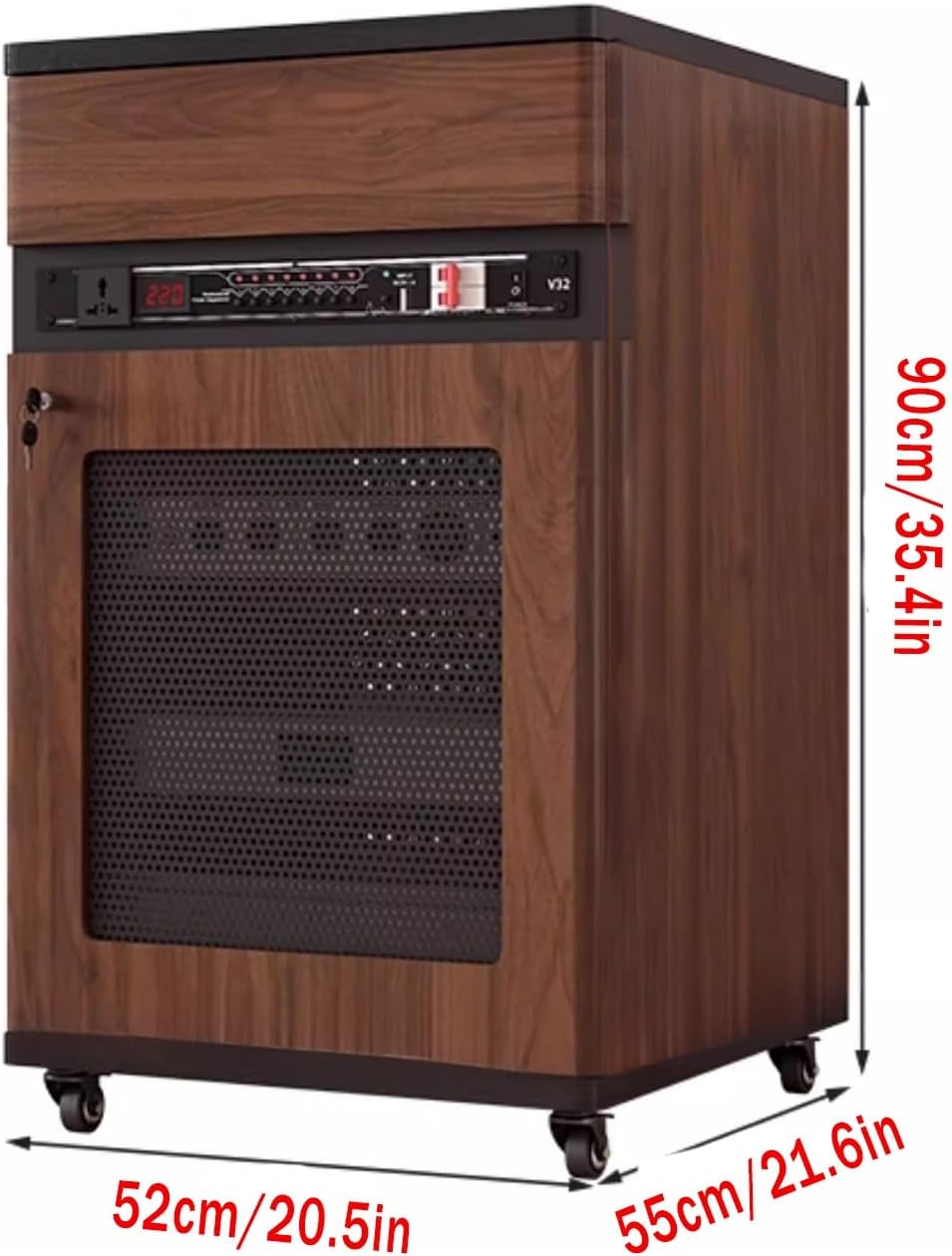 LYXWGRZD Audio Rack Media Stand with Height Adjustable Wooden Shelf