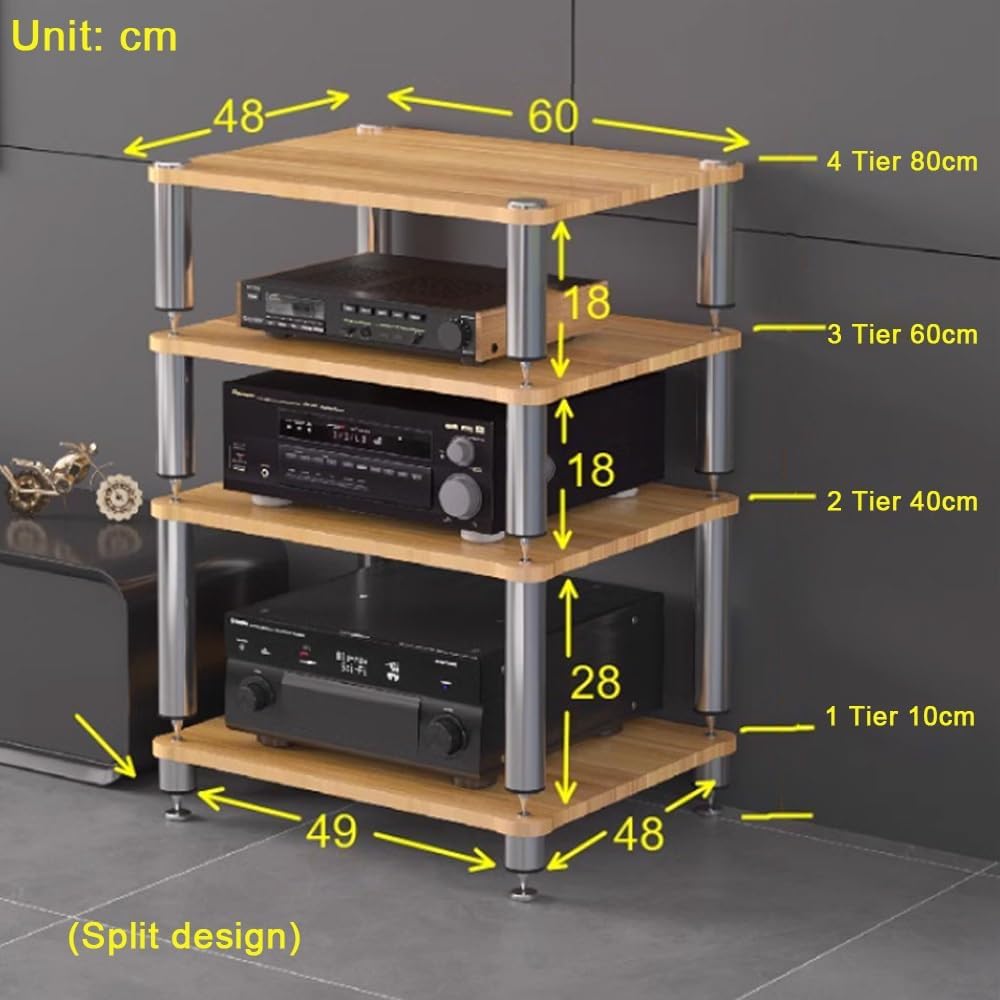 Walnut 3-Tier HiFi Rack AV Media Stand