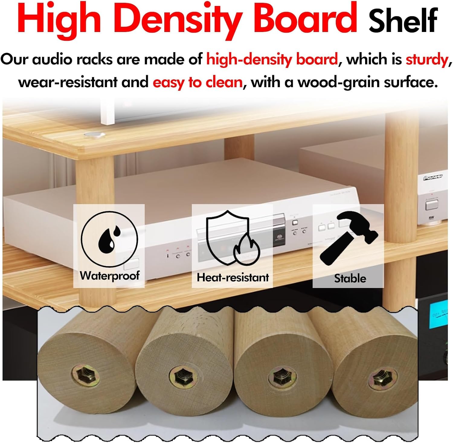 SRNSAEB HiFi Racks and Stands Audio Rack Cabinet Av Shelf