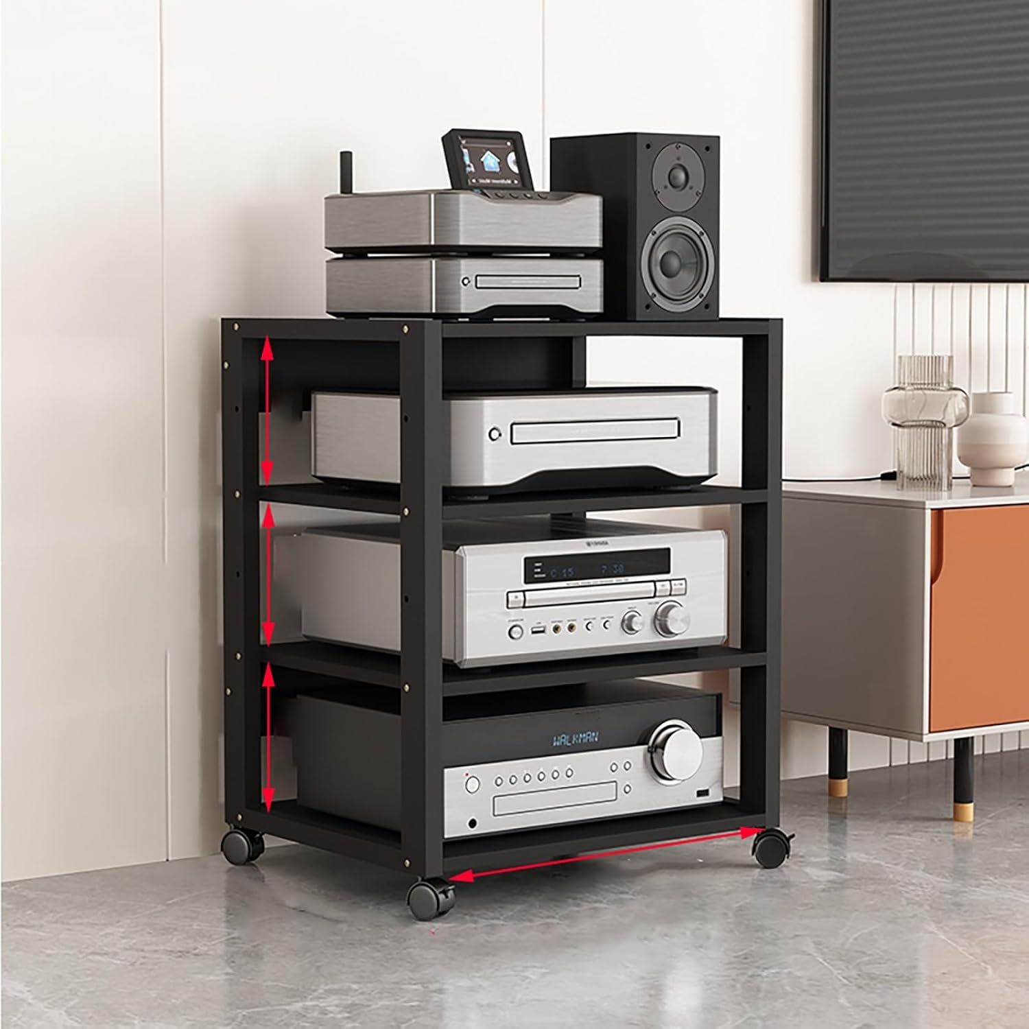 KAXLDHH AV Media Stand Corner Shelf Steel Corner Shelves