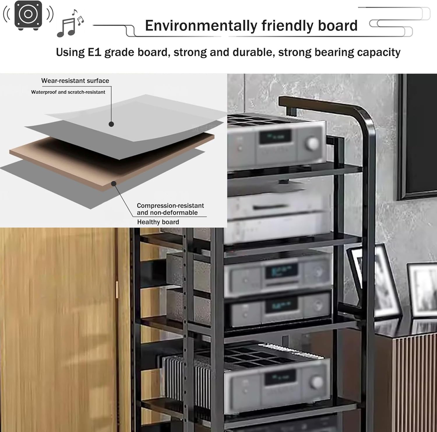 USZWBY Media Stereo Cabinet Standav Media Stand