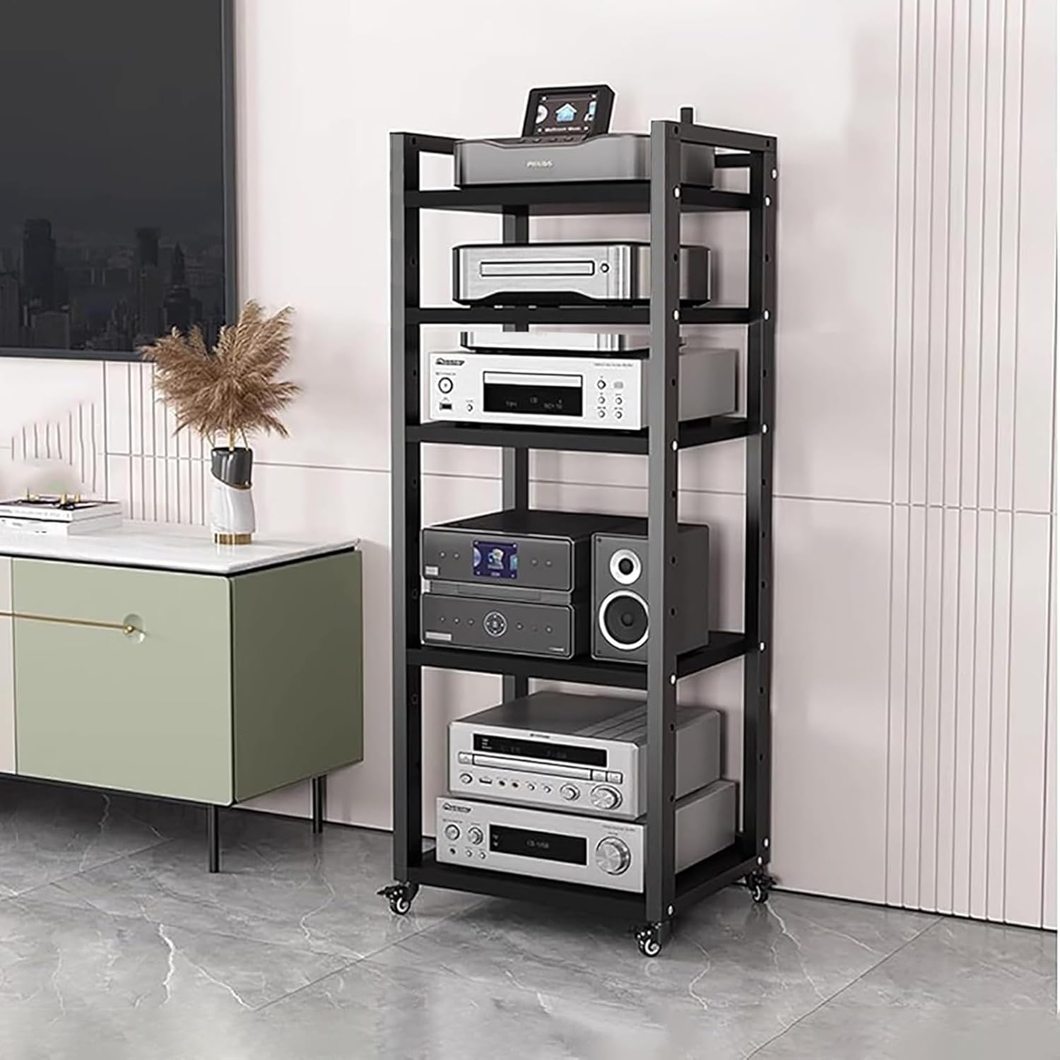 WUHUQN Media Stand Commercial Stereo Racks and Stands Audio Cabinet