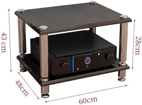 USZWBY HiFi Racksav Media Stand with 4 Tier Storage Cabinet for Home Stereo System Components Tall Audio Video Rack for Living Gaming and Recording Room 60 *(60 * 48 * 43Cm)