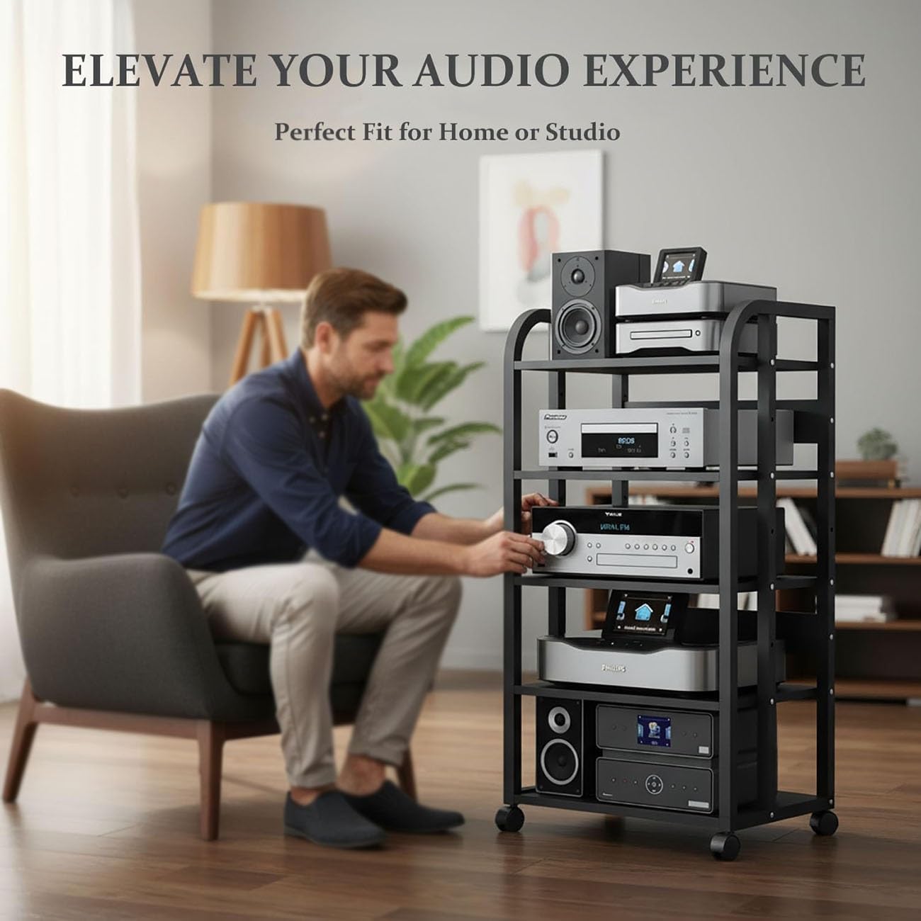 HUHUSHENGWEI 5 Tier Audio-Video Shelving