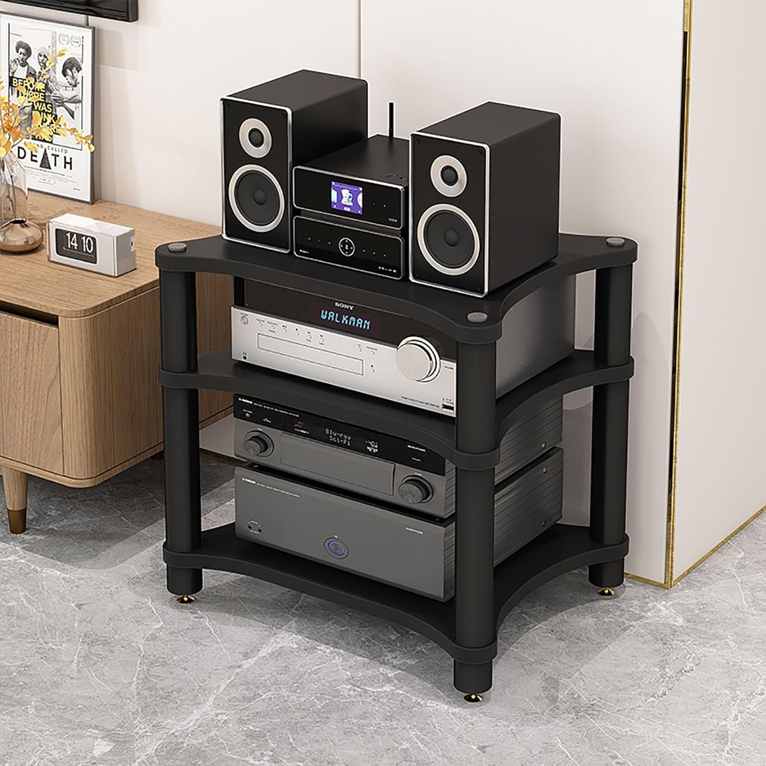 JIAHESHYP 2/3/4-Tier Media Racks and Component Cabinets