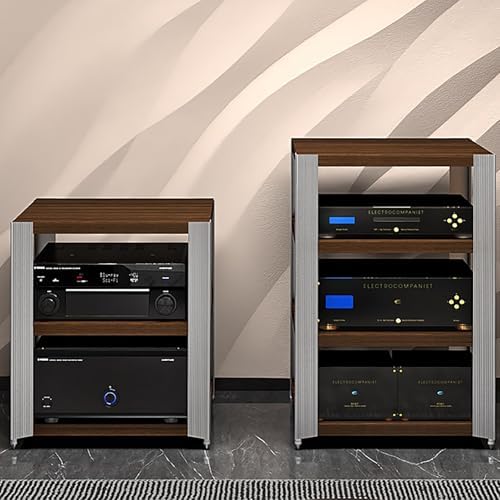 Audio Shelf Rack AV Media Stand Rack Audio Tower Corner TV Stand Cabinet Gaming Shelves Media Storage Gaming Tv Stand Stereo Racks Stands Record Player Console Cabinet for Cable Boxes