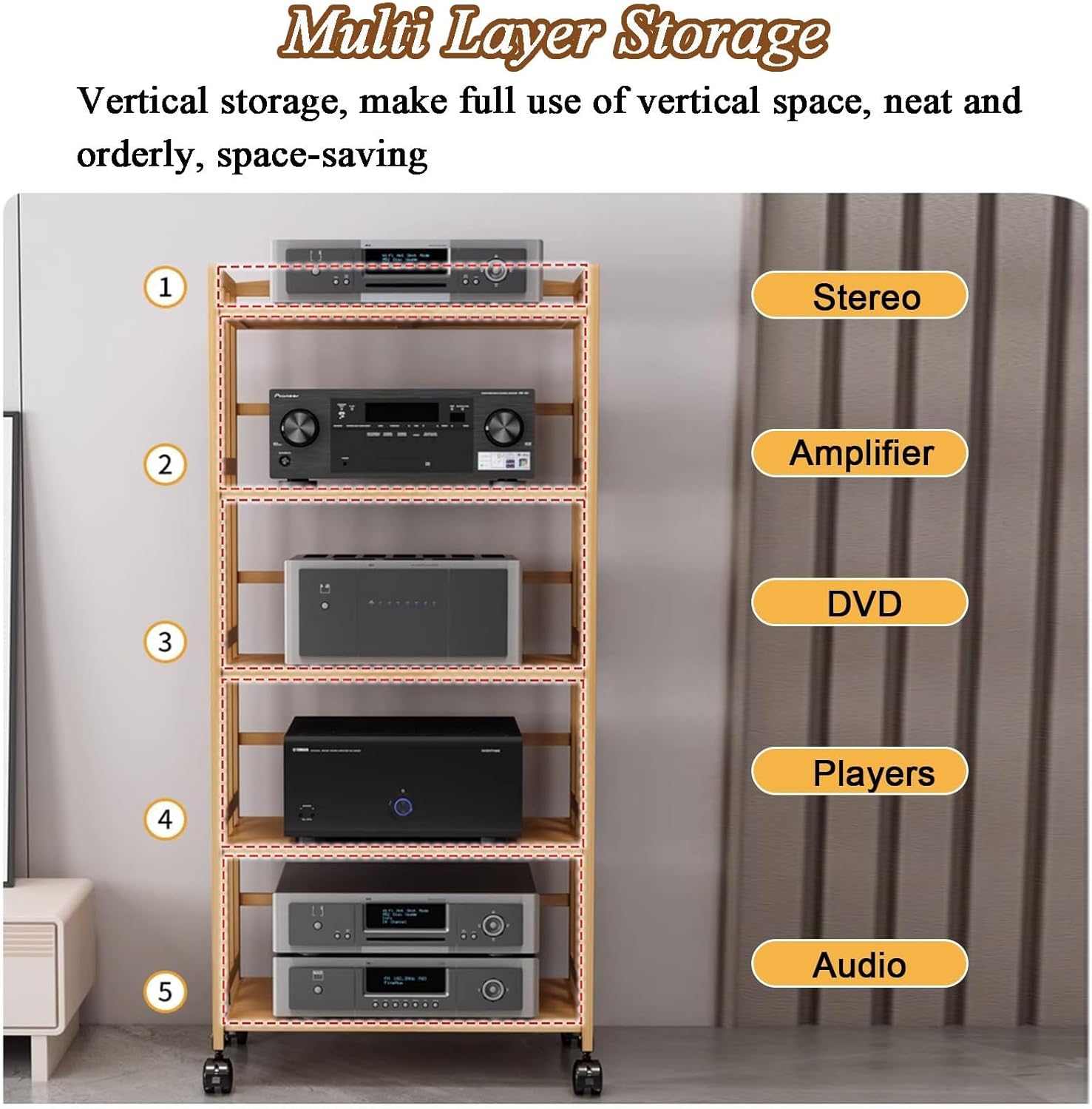 AV Media Stand with Wheel