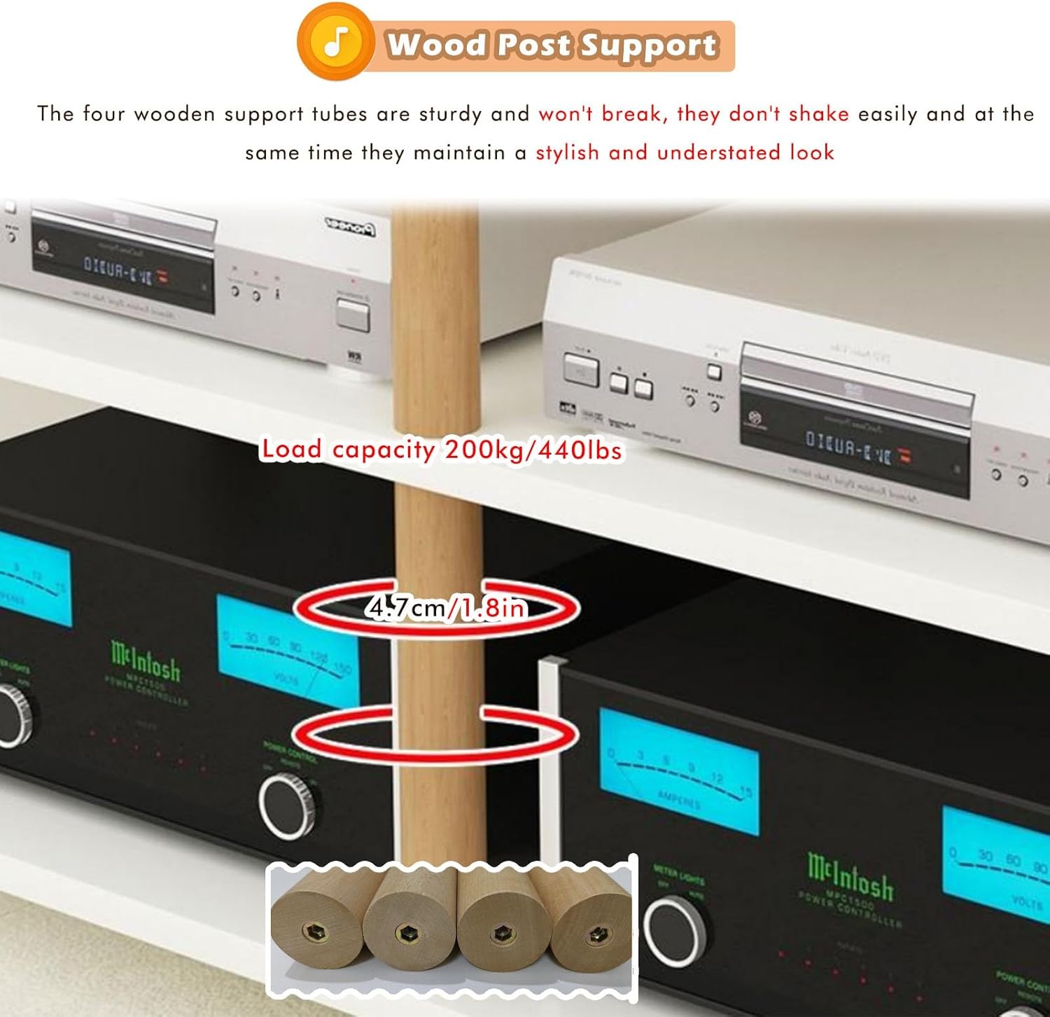WLCGYD Heavy Duty Double-Wide Amplifier Rack Shelf