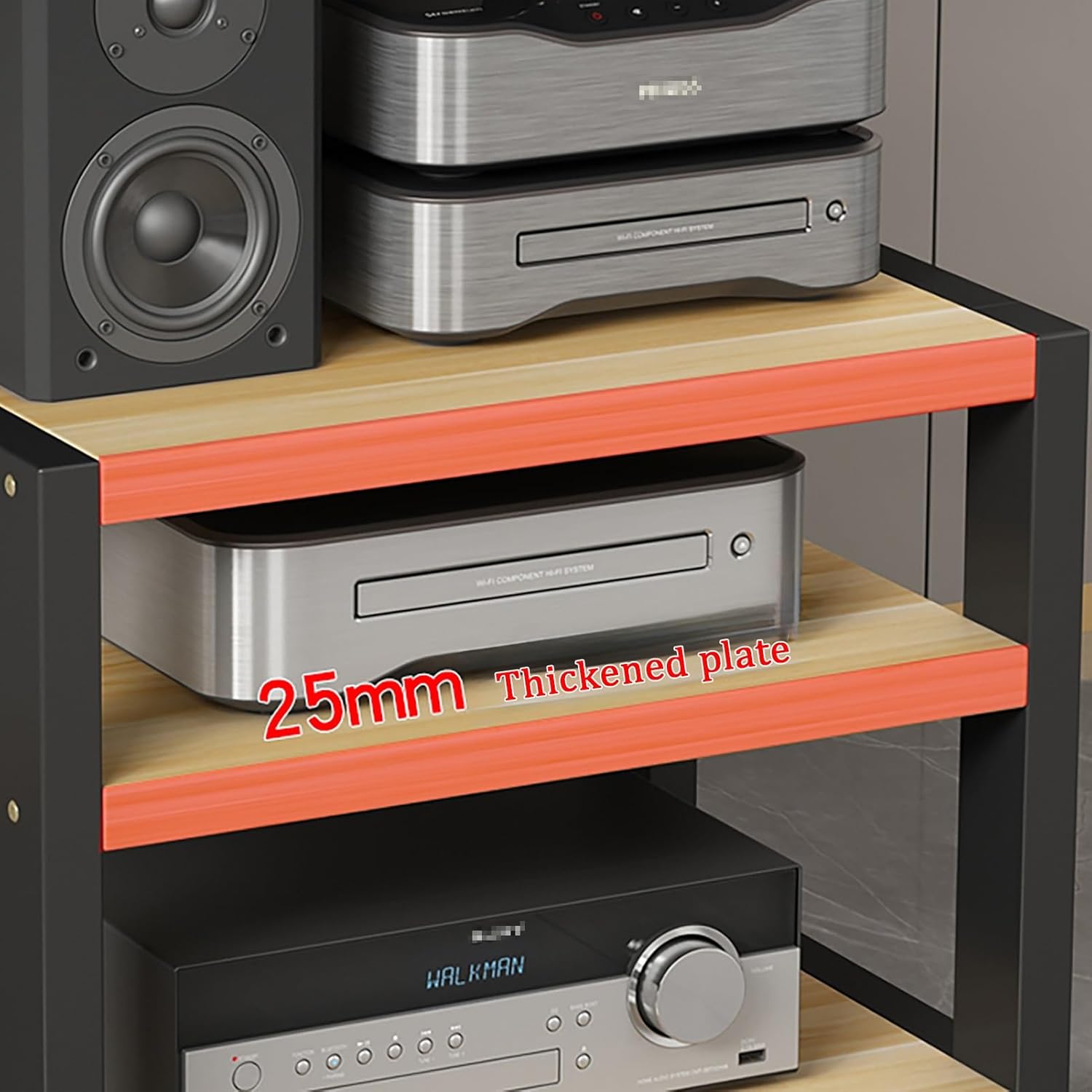 JIAOCKJIAO 3/4 Tier Media Stand