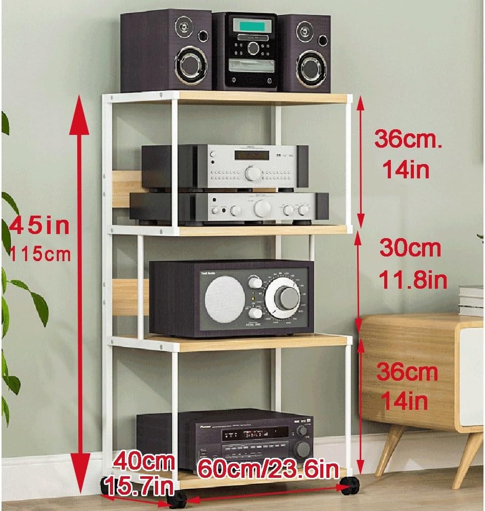 BIUBPW Stereo Rack 4-Tier Media Storage Cabinet