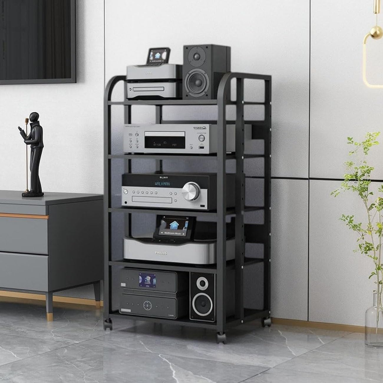 HUHUSHENGWEI 5 Tier Audio-Video Shelving
