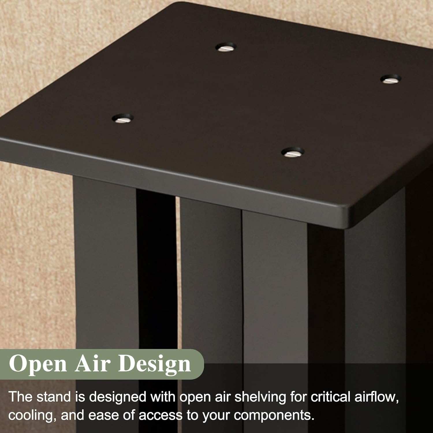 UrbanUp Audio Cabinet Rack 4 Post Stereo Cabinet Audio Rack Tower