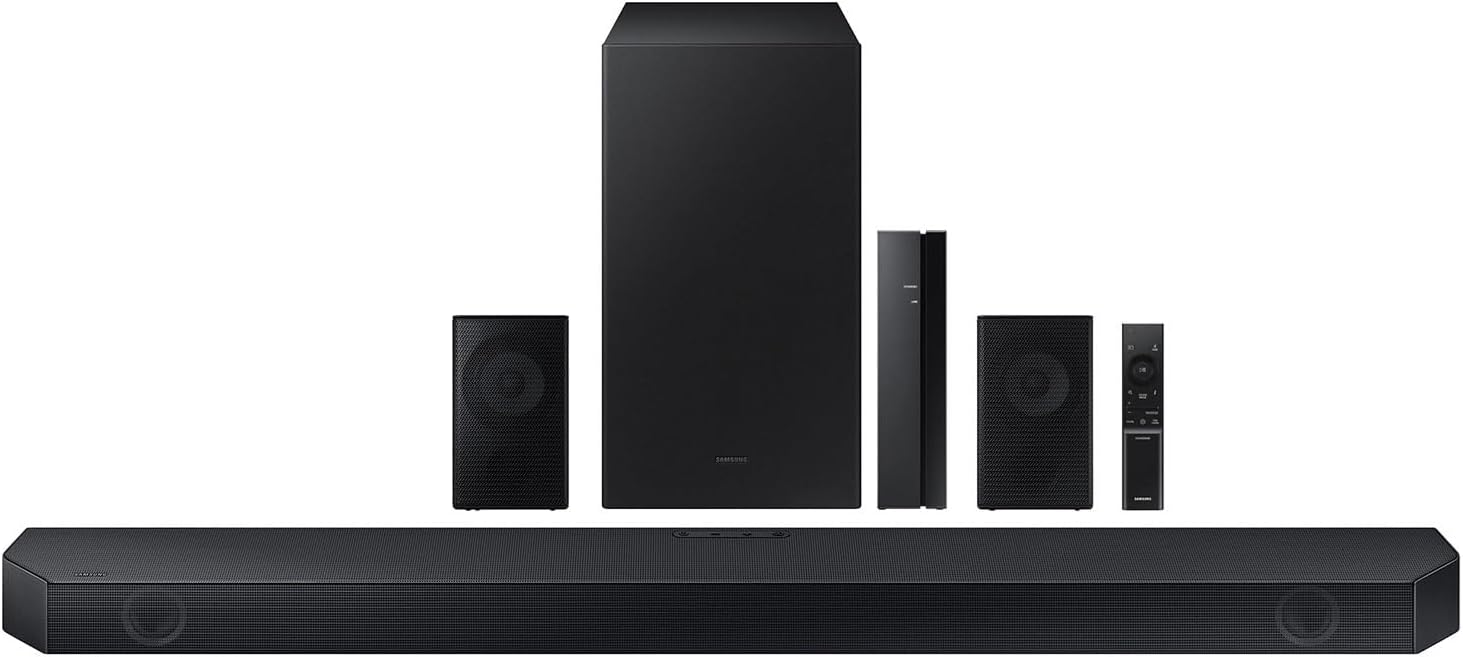Samsung 5.1 Channel Sound Bar with Wireless Subwoofer Q-Symphony & Dolby Atmos Audio - HW-Q65C/ZA (Renewed)