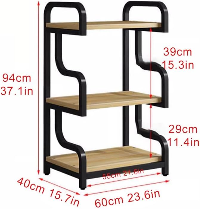 OGMOYT 3 Tier Corner Stereo Cabinet Record Player Stand With Ample Storage Small Media Console For Media Black And Yellow Audio Rack Tower Entertainment Center Shelf For Dvd Pla