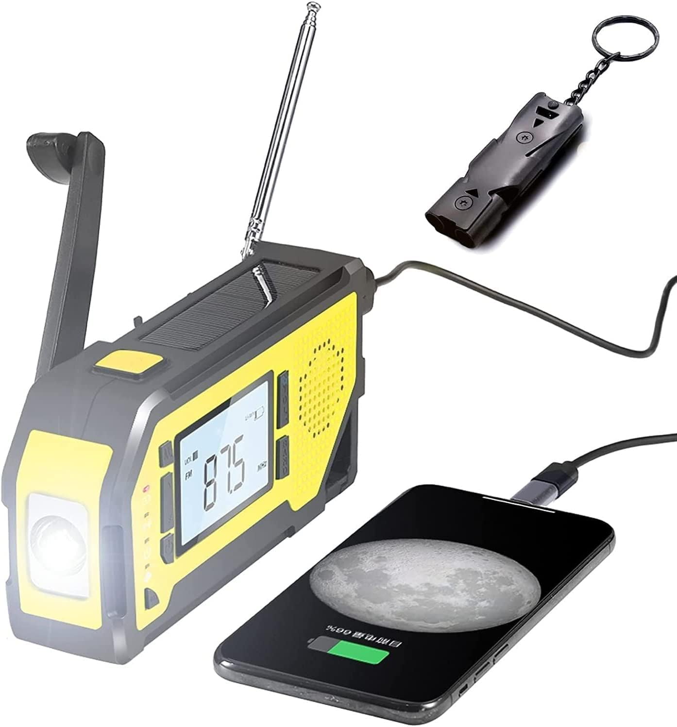 Emergency Weather Radio Portable 2000mAh with Solar Charging