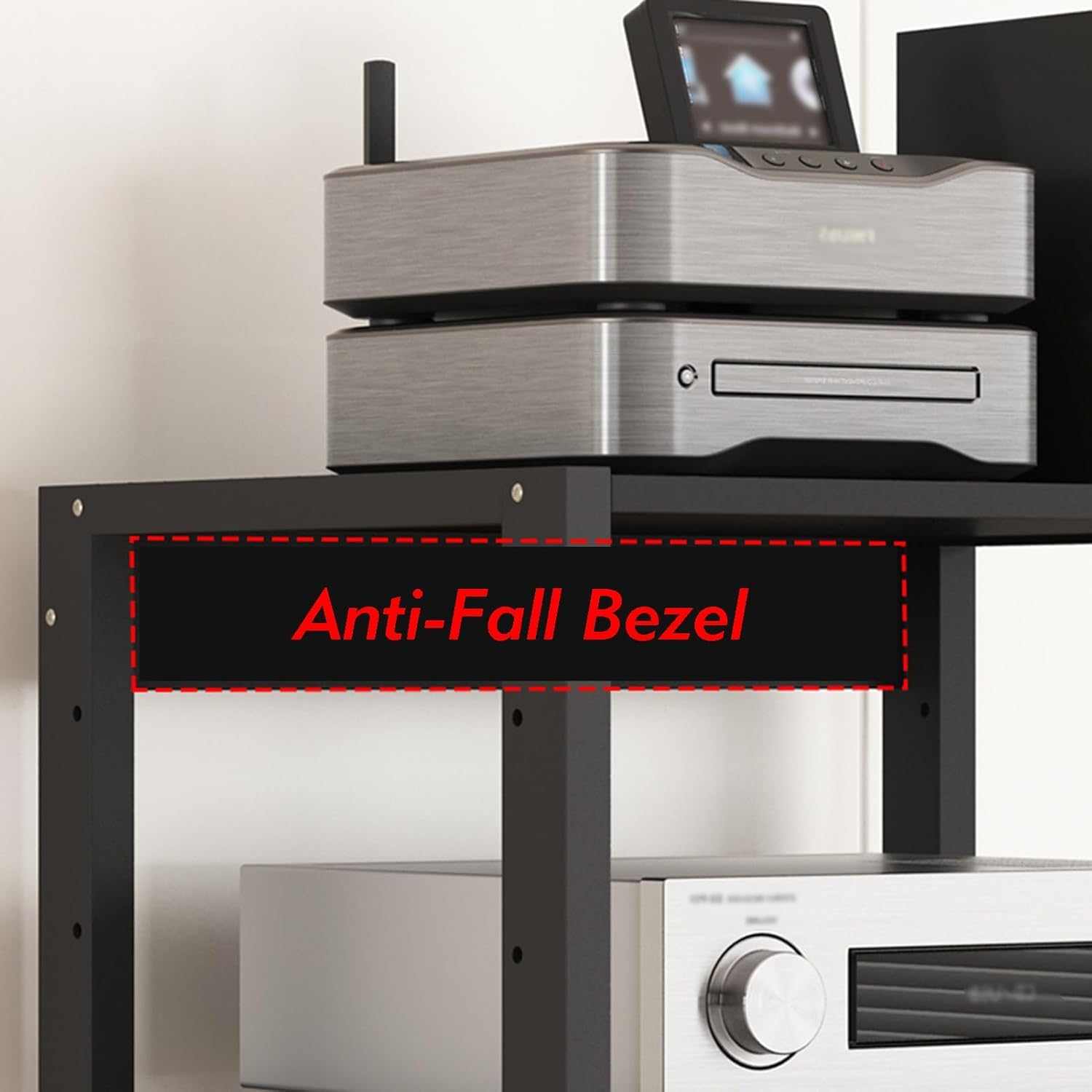 YLQFGUVWK 7 Layer Removable Media Stand Audio/Video Stand CD Player Stand Stereo Component Storage Cabinet with Height Adjustable Wooden Shelf for Home/Office/Theater