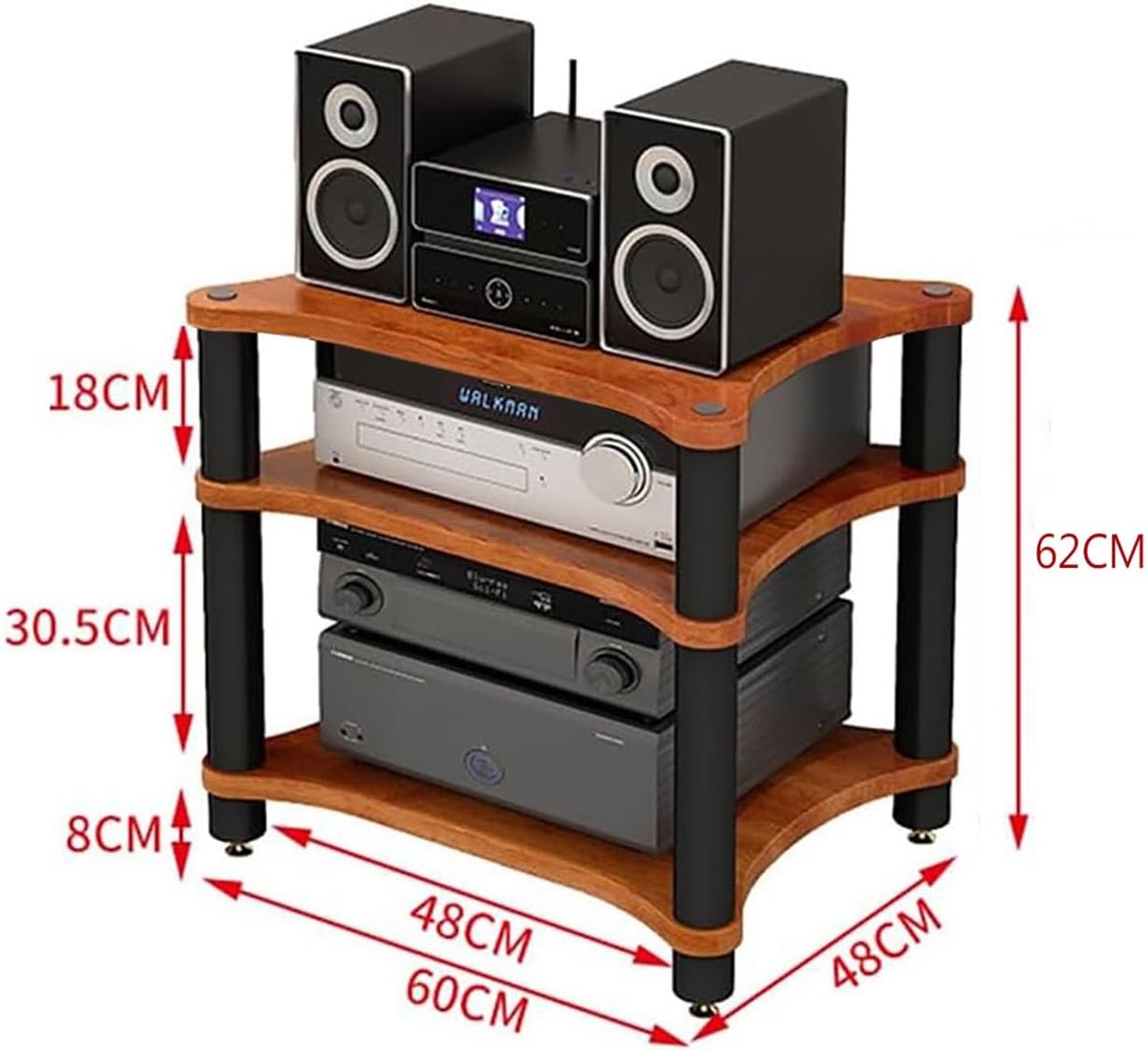 HOFSSI 1-4 Tier Media Stand Audio/Video Component Cabinet for Store Cable Boxes