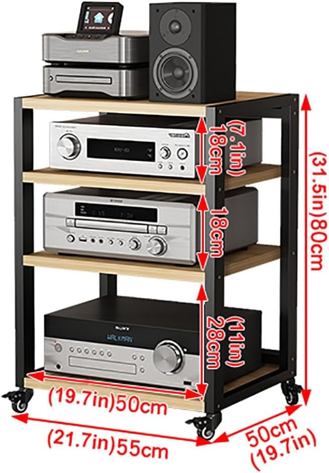 JIAHESHYP 4-Tier AV Media Stand Corner Shelf for Record Player