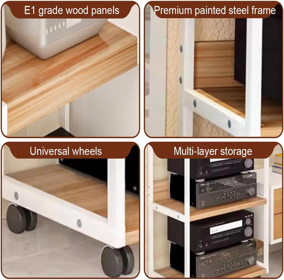 JDPYURV Heavy Duty Media Stand with Drawer & Wheels