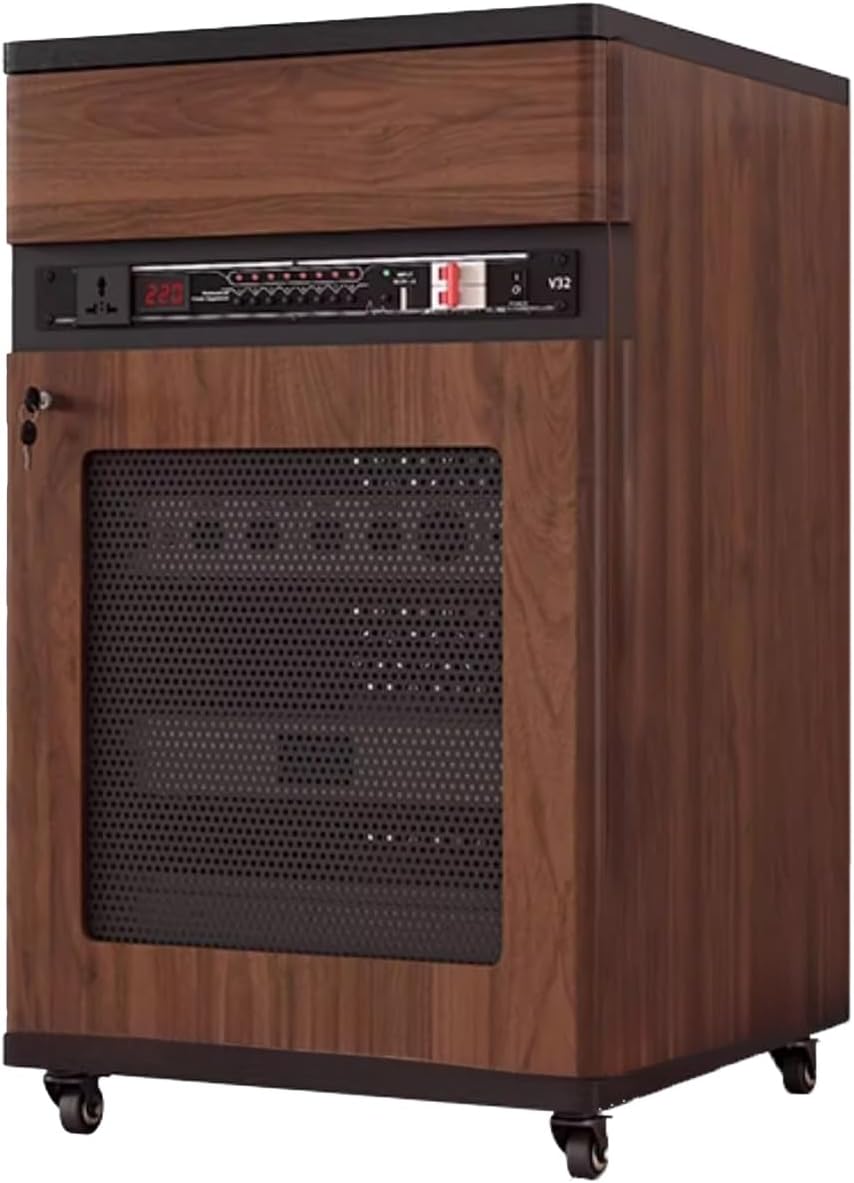 LYXWGRZD Audio Rack Media Stand with Height Adjustable Wooden Shelf