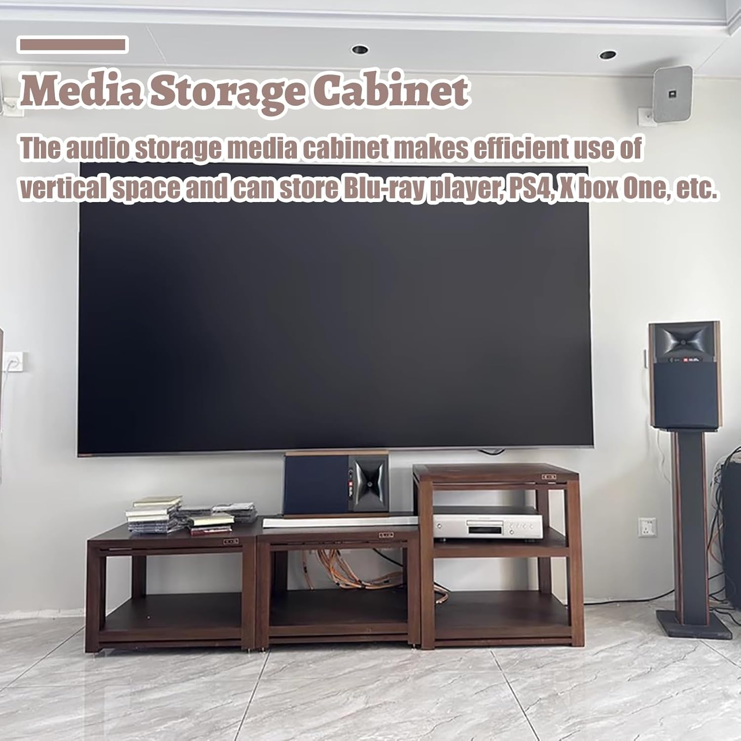 Elitix Wooden Media Audio-Video Shelving Cabinet