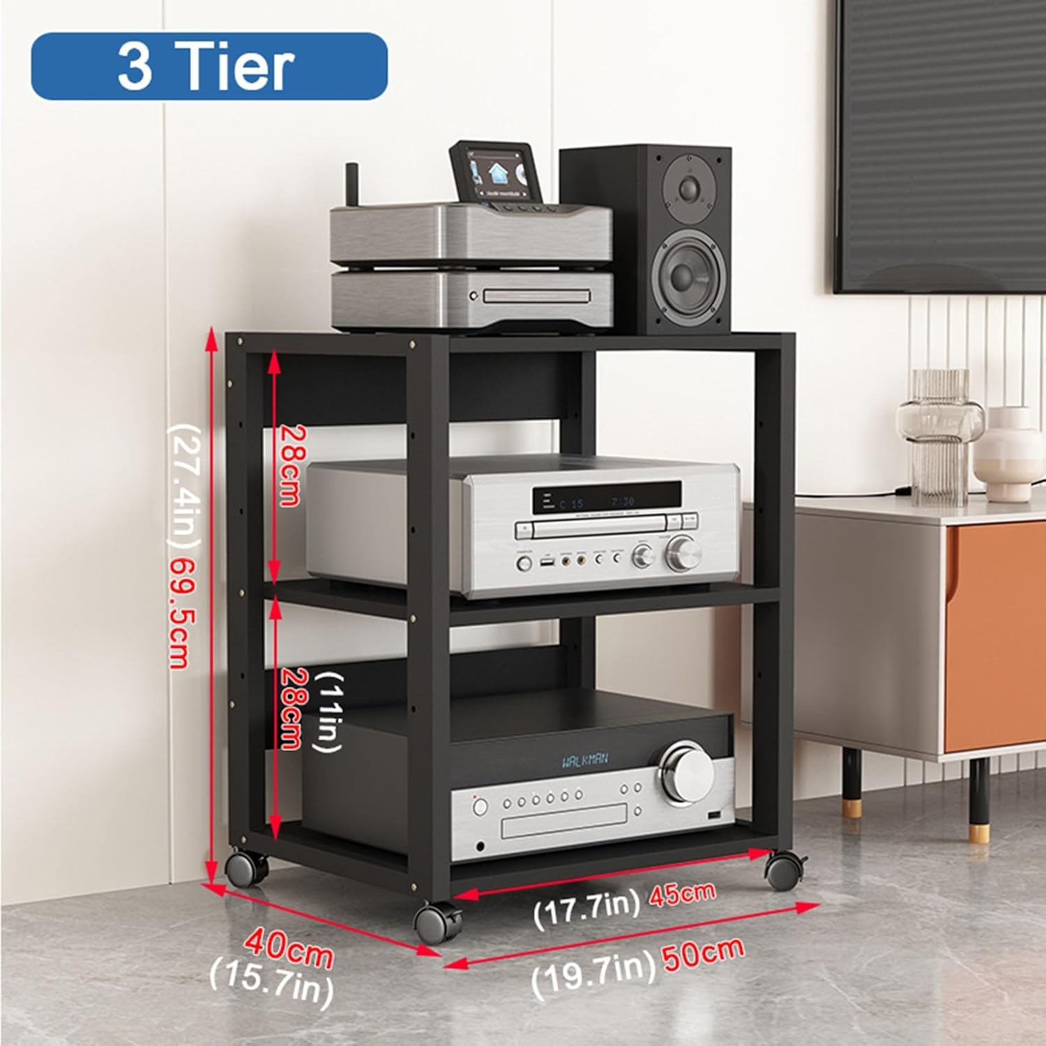2/3/4/5/6 Tier Movable Media Stand