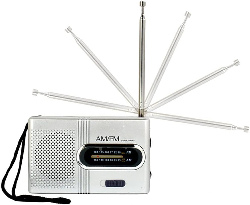 EWUROI Portable Mini Radio Band Music Player Speaker Telescopic Antenna Outdoor Stereo