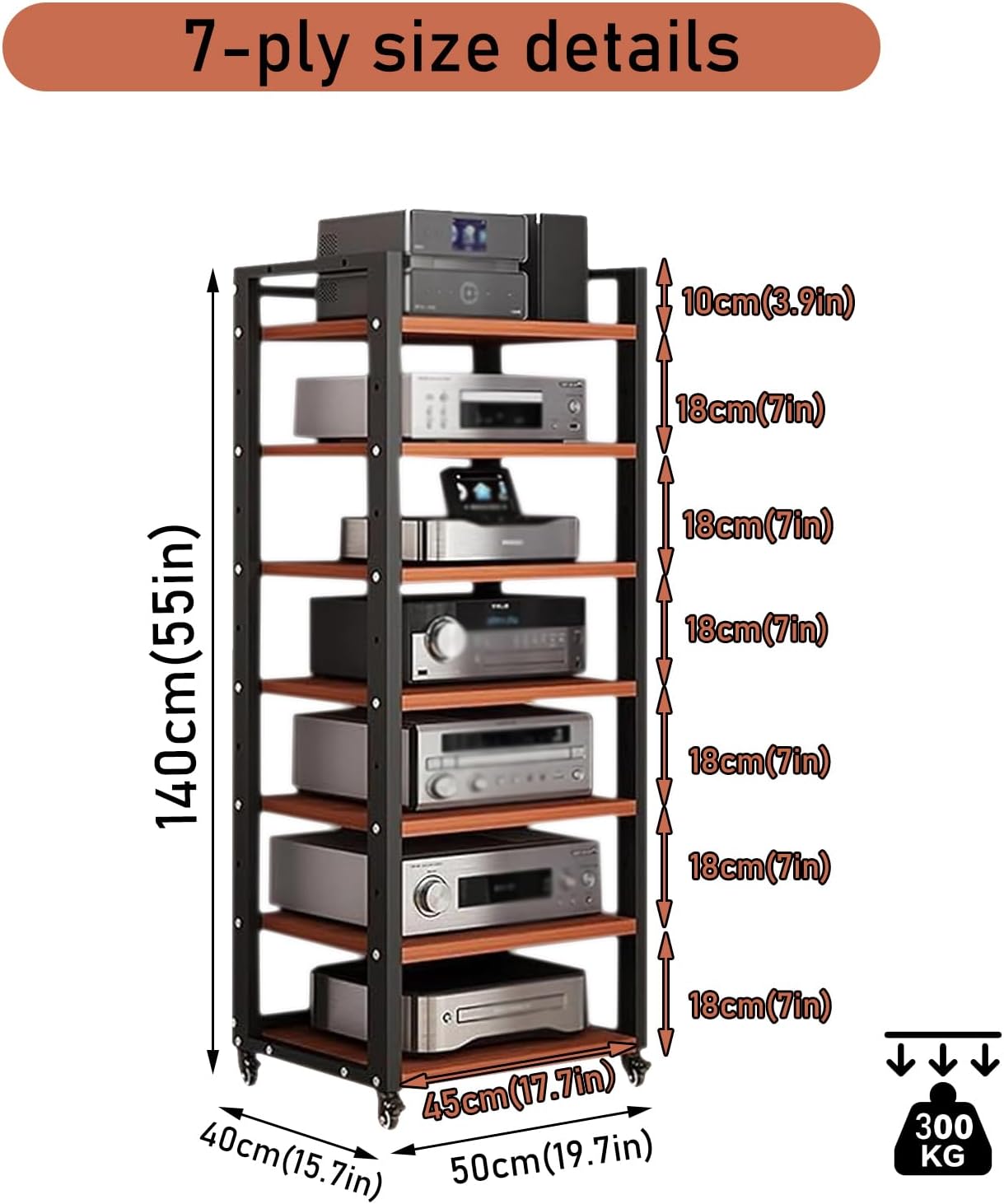 Dernoing 7 Tier Audio Rack Tower