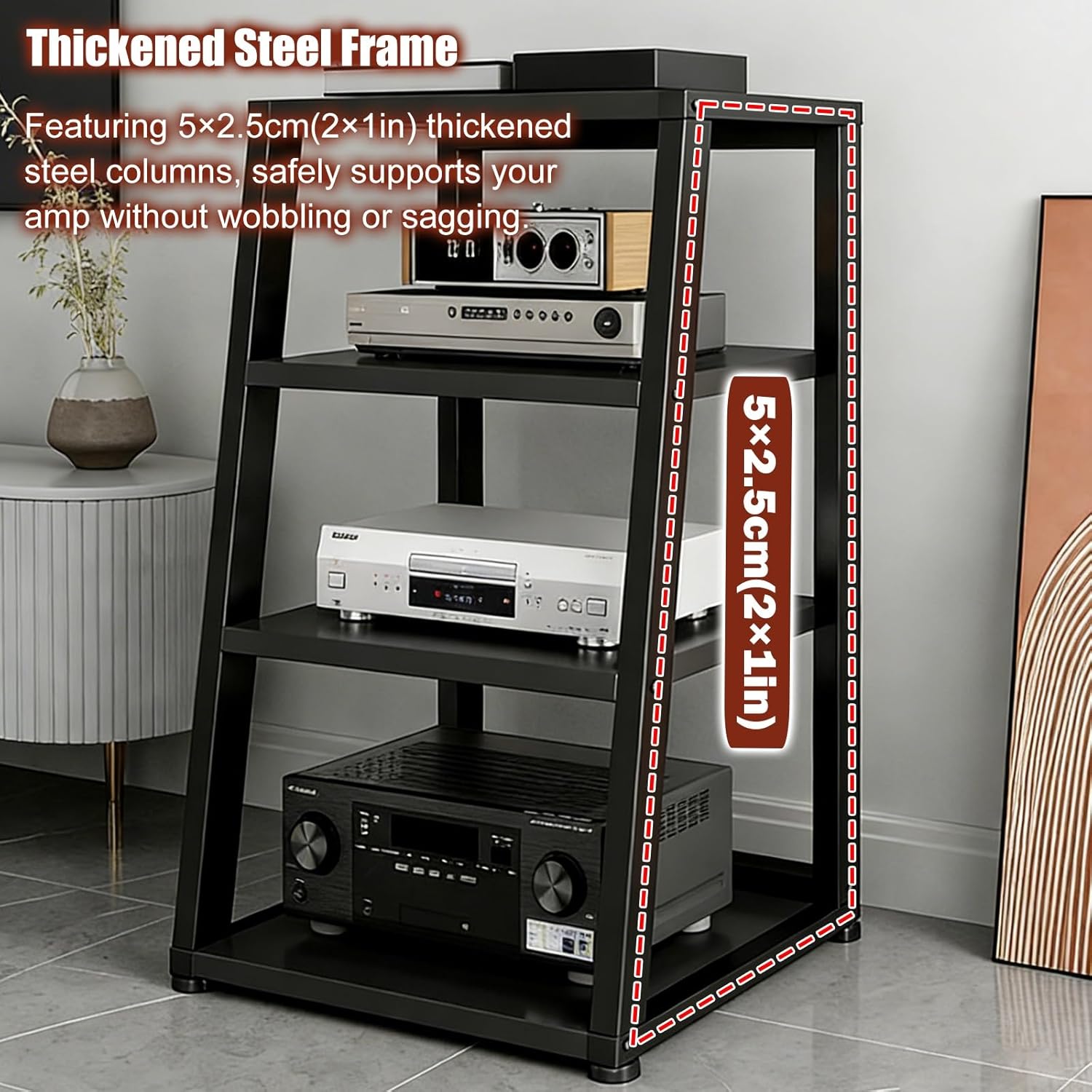 YLLFFLL Black Modern Audio Stands and Cabinets for Gaming Room