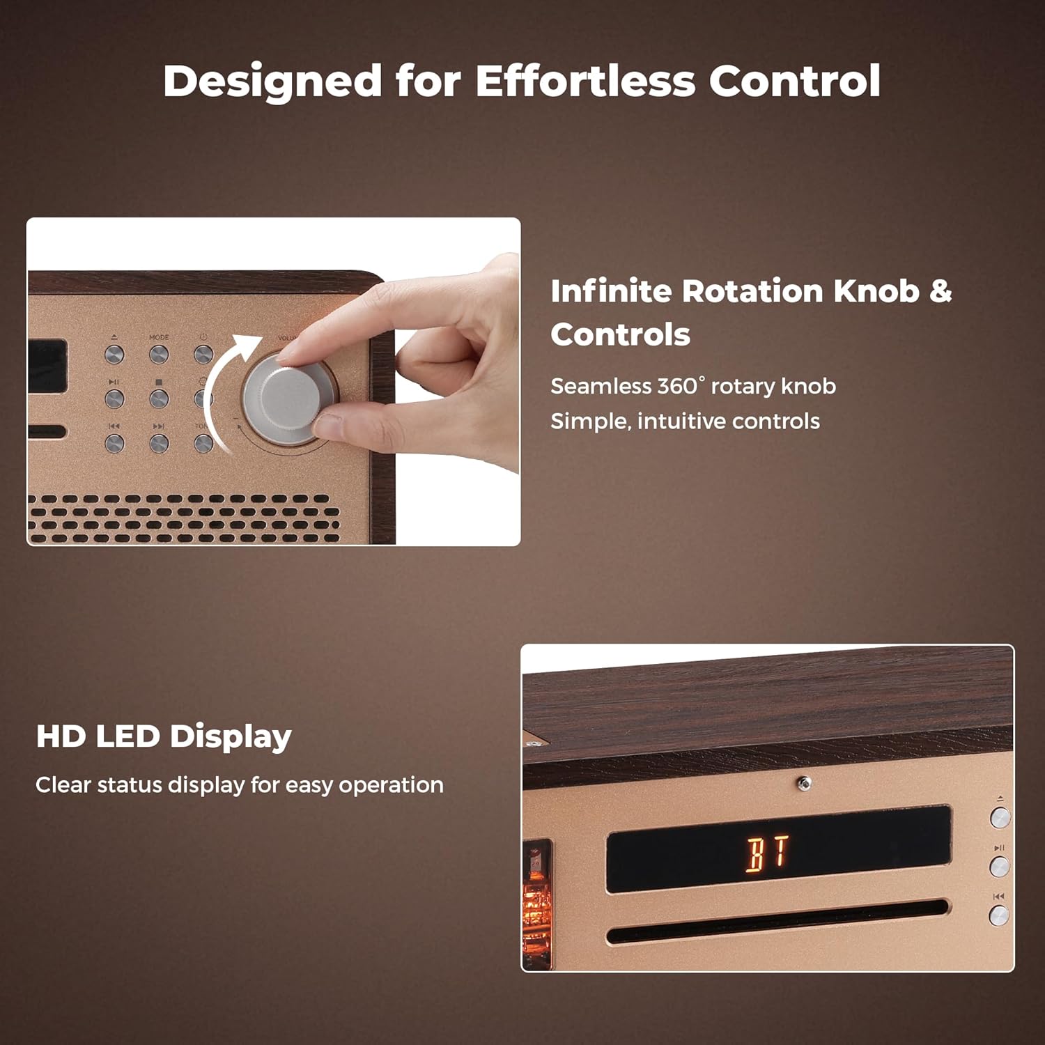 GLENCREAG VTS01 HiFi Vacuum Tube Speaker Amplifier with ECC82 Tubes CD/FM/BT/USB/RCA/Optical/Coaxial Inputs | Custom Sound Tuning & Remote Control