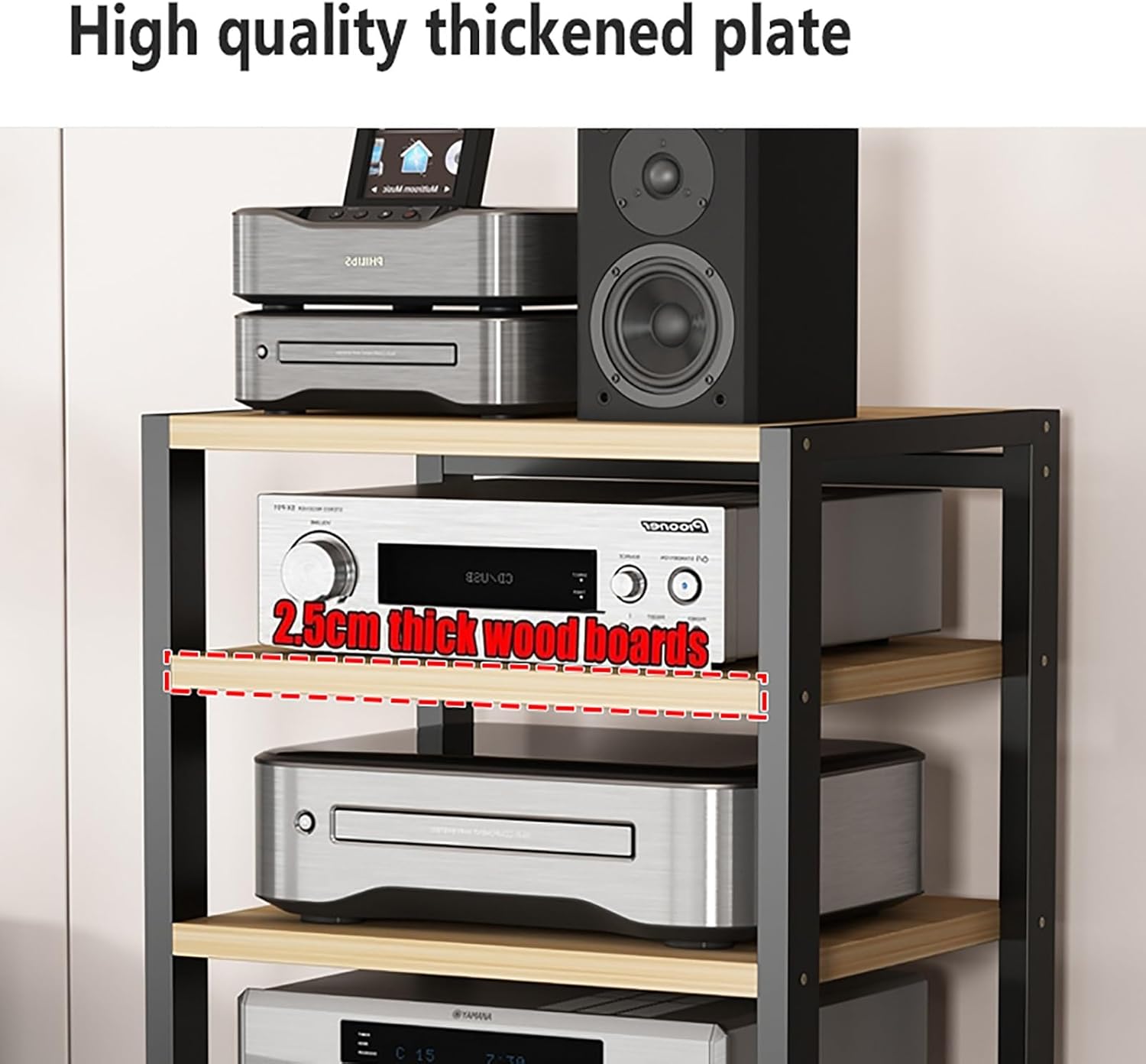 XingLi 4-Tier Audio Video Components Cabinet