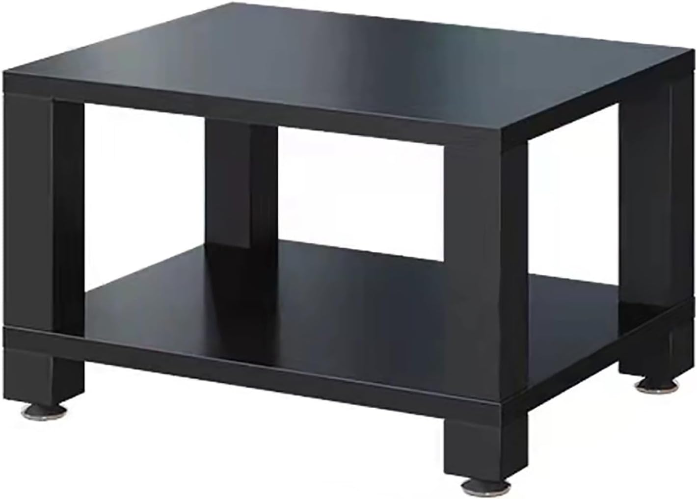 2-Tier AV Component Media Stand - Black Stereo Audio Rack with Carbon Steel Frame