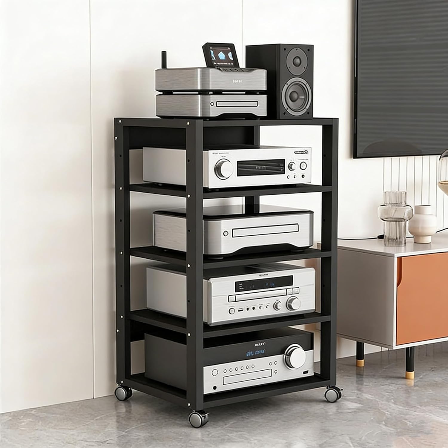 saun 5-Tier Audio Rack Tower