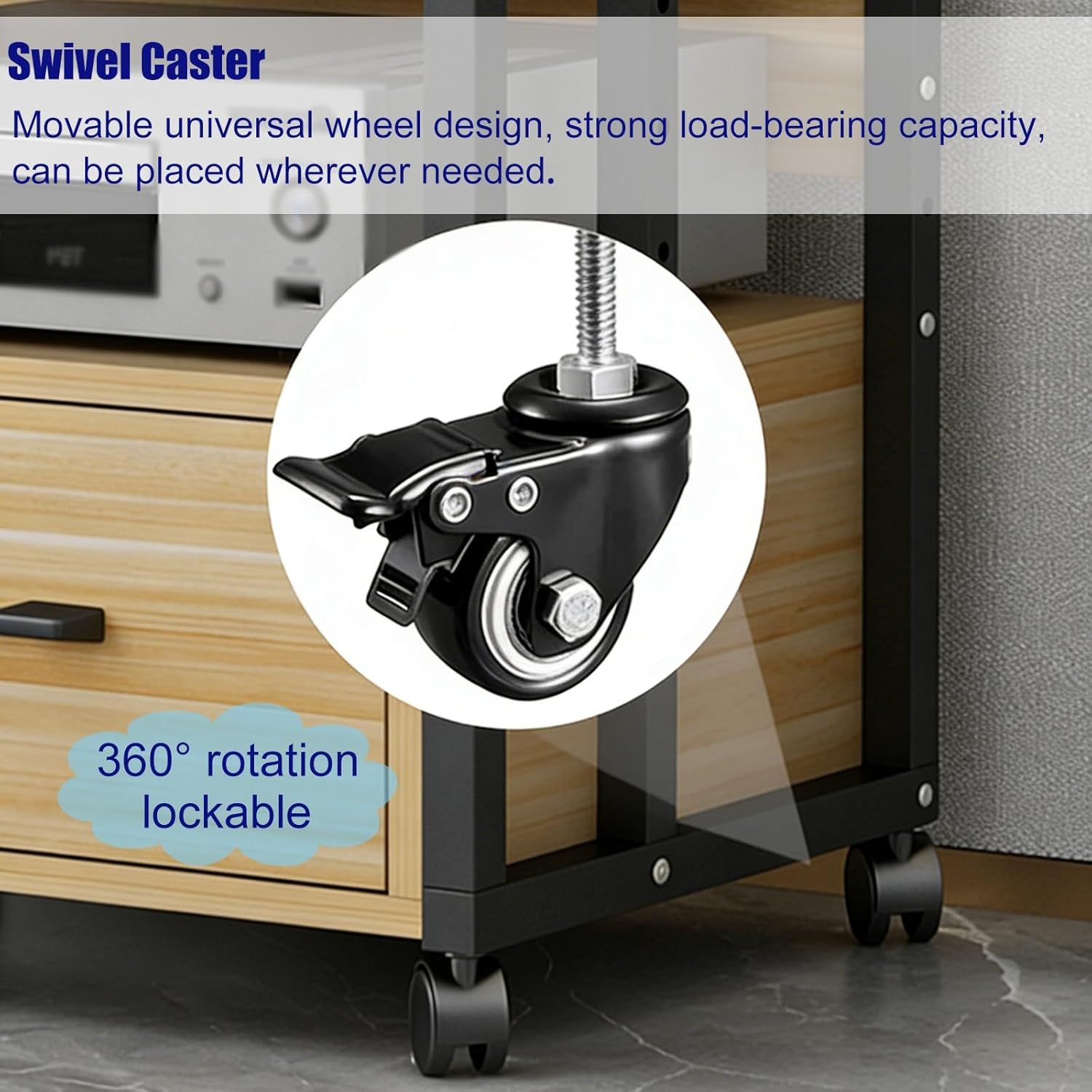 YLLFFLL 3 Shelf Audio Component Rack Tower Media Stereo Stand Equipment Shelves