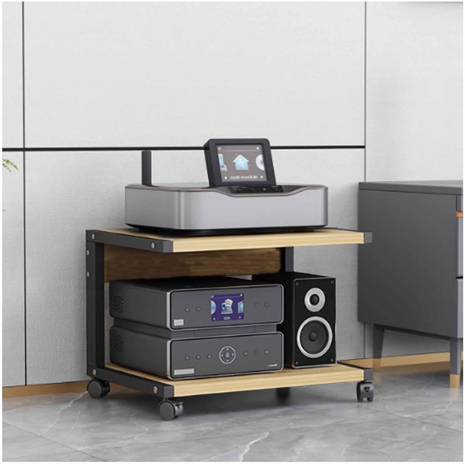 FLDYGMLU Modern AV Media Cabinet - Stereo Stand & Storage Rack for Living Room