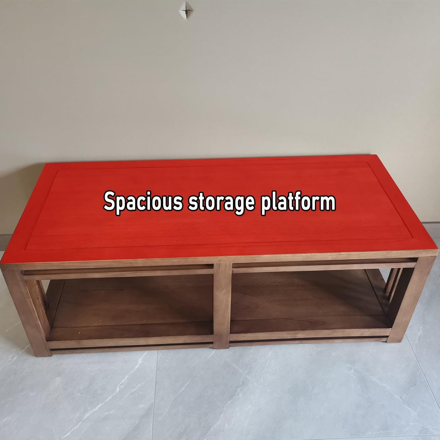 LYXWGRZD 2 Tier Solid Wood Media Stand